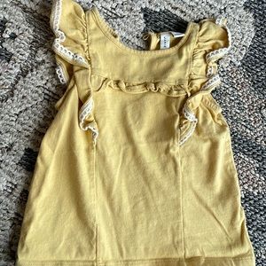 Yellow sleeveless top with ruffles and lace, Janie and Jack 3T